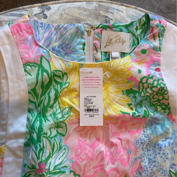 NWT Lilly Pulitzer Sz 4 Beckler Shift Dress Multi Bright Delight Patch Ret.$198 - Picture 4 of 5